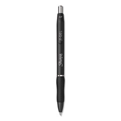 S-Gel High-Performance Gel Pen, Retractable, Medium 0.7 mm, Black Ink, Black Barrel, Dozen