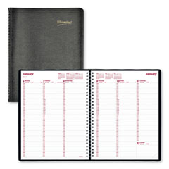 Essential Collection Weekly Appointment Book in Columnar Format, 11 x 8.5, Black Cover, 12-Month (Jan to Dec): 2024