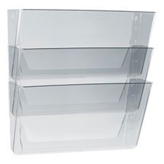 Wall File, 3 Sections, Legal Size 16" x 4" x 14", Clear, 3/Set