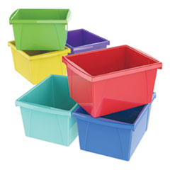 Storage Bins, 4 gal, 10 x 12.63 x 7.75, Randomly Assorted Colors