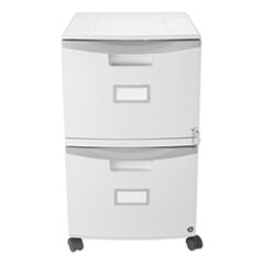 Two-Drawer Mobile Filing Cabinet, 2 Legal/Letter-Size File Drawers, Gray, 14.75" x 18.25" x 26"