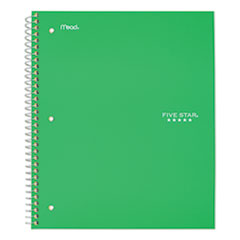 Wirebound Notebook with Two Pockets, 1-Subject, Medium/College Rule, Green Cover, (100) 11 x 8.5 Sheets