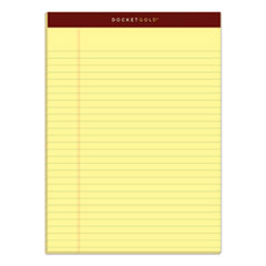 Docket Gold Ruled Perforated Pads, Wide/Legal Rule, 50 Canary-Yellow 8.5 x 11.75 Sheets, 12/Pack