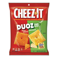 Cheez-it Duoz Crackers, Sharp Cheddar and Parmesan, 4.3 oz Bag, 6/Pack