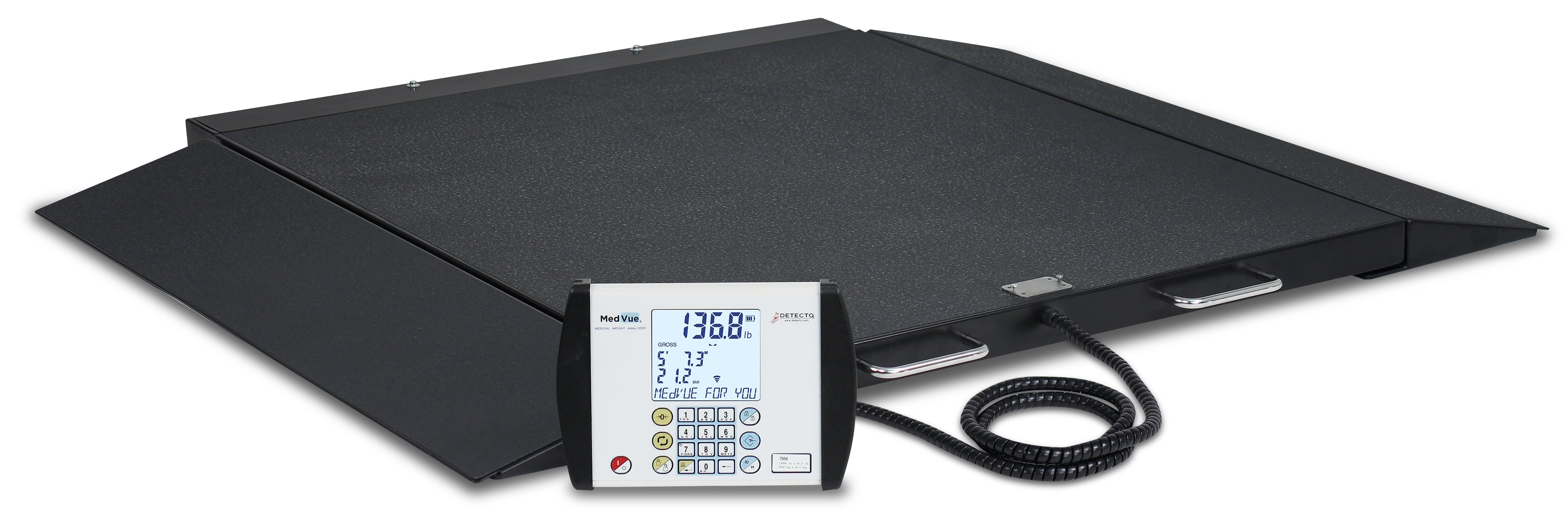 Wheelchair Scale, Portable, Digital, 1000 lb X .2 lb / 450 kg X .1 kg