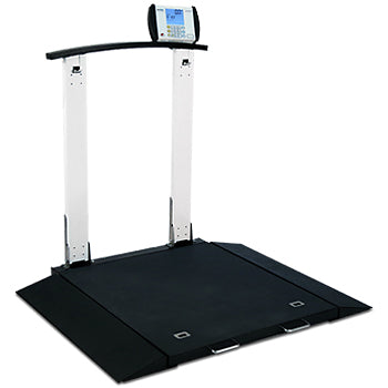 Wheelchair Scale, Portable, Digital, Folding Column, 1000 lb X .2 lb / 450 kg X .1 kg