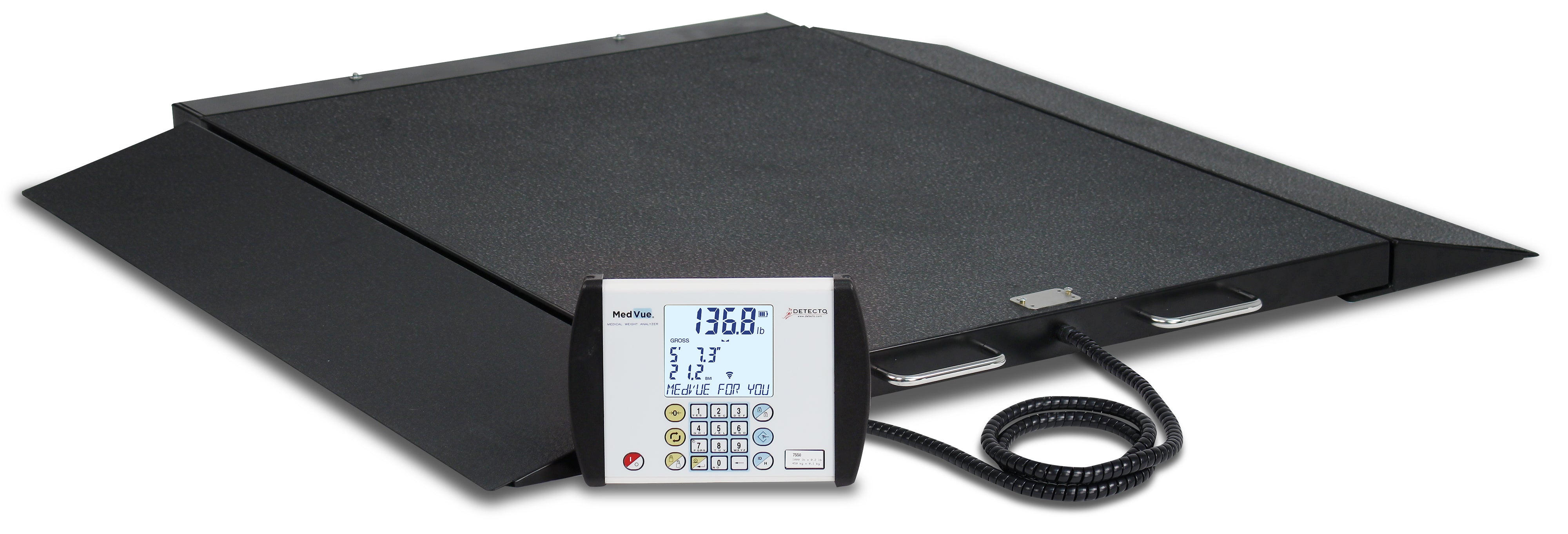 Wheelchair Scale, Portable, Digital, 1000 lb X .2 lb / 450 kg X .1 kg