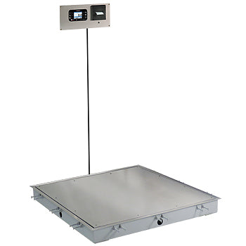 In-Floor Dialysis Scale, 36"X36" Stainless Steel Deck, 855 Recessed Wall-Mount Indicator with Printer