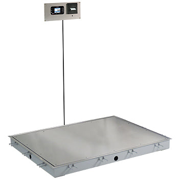 In-Floor Dialysis Scale, 48"X36" Stainless Steel Deck, 855 Recessed Wall-Mount Indicator with Printer