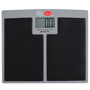 Talking Home Health Scale, 550 lb X 0.1 lb / 250 kg X 0.1 kg, Black Rubber Mat