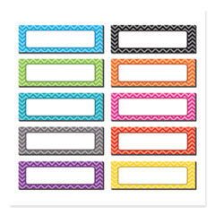 Chevron Labels Magnetic Accents, 10 Assorted Colors, 4.75" x 1.5", 20/Pack