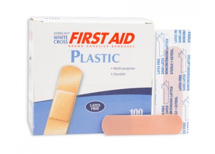 American® White Cross Plastic Strips - Assorted - Sterile