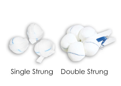 American® White Cross Tonsil Sponge - Medium - 7/8" - Double Strung