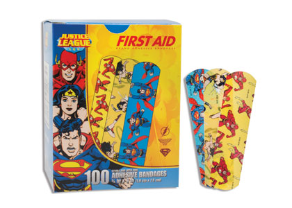 Justice League™ Adhesive Bandages - Suprman, Wonder Woman, Flash - 3/4" x 3"