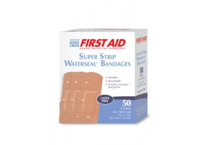 American® White Cross Waterseal™ Adhesive Strips - Tan - 1" x 3" - Sterile