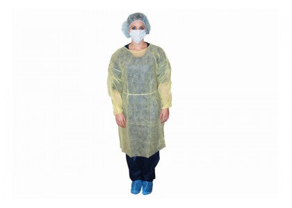 Isolation and Impervious Gowns - Poly Coated Iso Gown Yellow - Non-Sterile