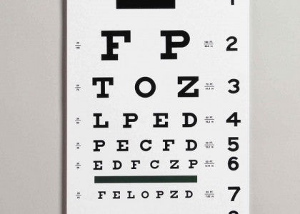 Tech-Med® Plastic Eye Test Charts - Tumbling E - Plastic