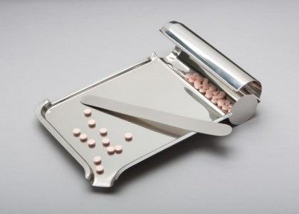 Tech-Med® Pill Counting Tray - Stainless-Steel - Dish & Spatula