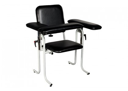 Tech-Med® Upholstered Blood Drawing Chair - Black - Flip Arm