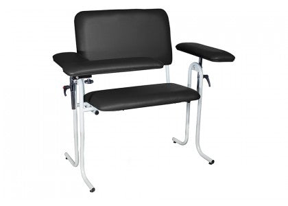 Tech-Med® Wide Blood Drawing Chair - Black - Flip Arm