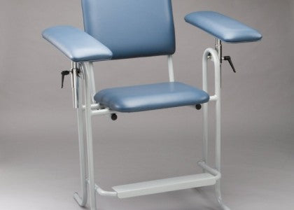 Tech-Med® Tall Blood Drawing Chair - Blue - Flip Arm