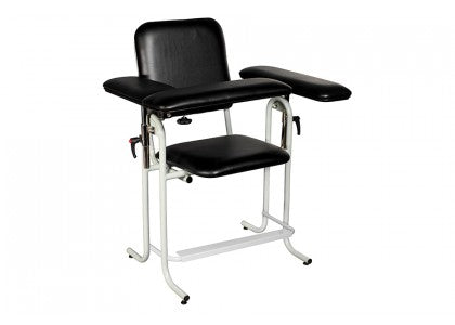 Tech-Med® Tall Blood Drawing Chair - Black - Flip Arm