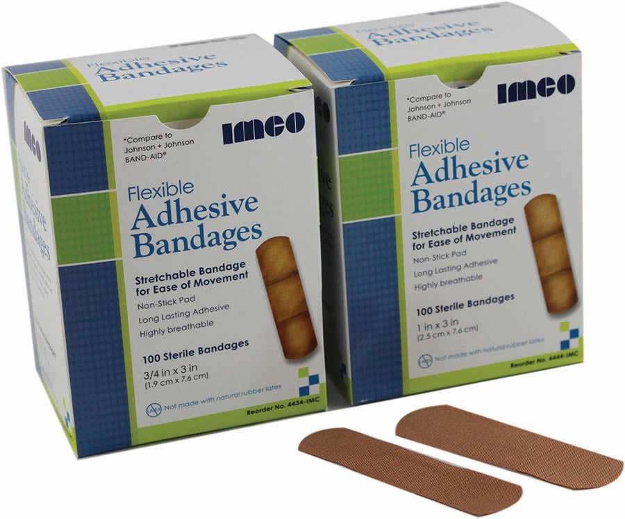 IMCO Brand Adhesive Bandage - Sterile - Fabric - 3/4" x 3"