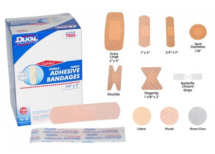 Caliber™ Adhesive Bandages - Sheer - X-Large - 2" x 4" - Sterile