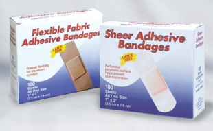 Adhesive Bandages - HQ - Lightweight - Flexible - 1" x 3" - Sterile