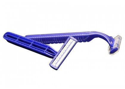 DawnMist® Grip-N-Glide™ Premium Razor - Twin Blade - Blue - Guard