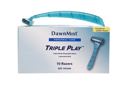 DawnMist® Triple Play™ Facial Razor - Pivot - Clear Guard - Teal