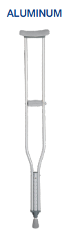 Aluminum Crutches - Child- - Silver (4' - 4'6") - 2pc/pack,8pk/cs