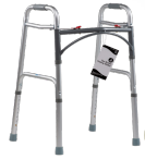 Adult Two Button Folding Walker - Gray (32”-39”) - 1pc/bag,4bags/cs