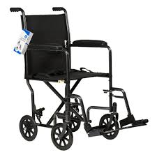 DynaRide Transport Wheelchair 17" Fixed Full Arm with FR - 17" W - 16" D - Black/Silver - 1pc/cs