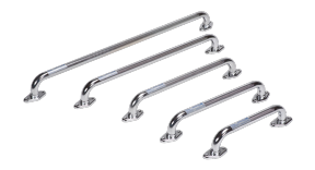 Knurled Rotating Flange Grab Bar 18"-3pk - Silver - 18" - 1pc/box,3box/cs