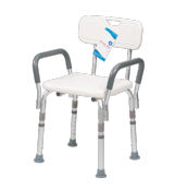 Shower Chair with Removable Arms-4pk - White - 1pc/box,4box/cs