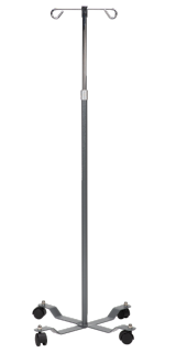 Economic IV Pole with Removable Hook - Steel/Grey - 1pc/cs