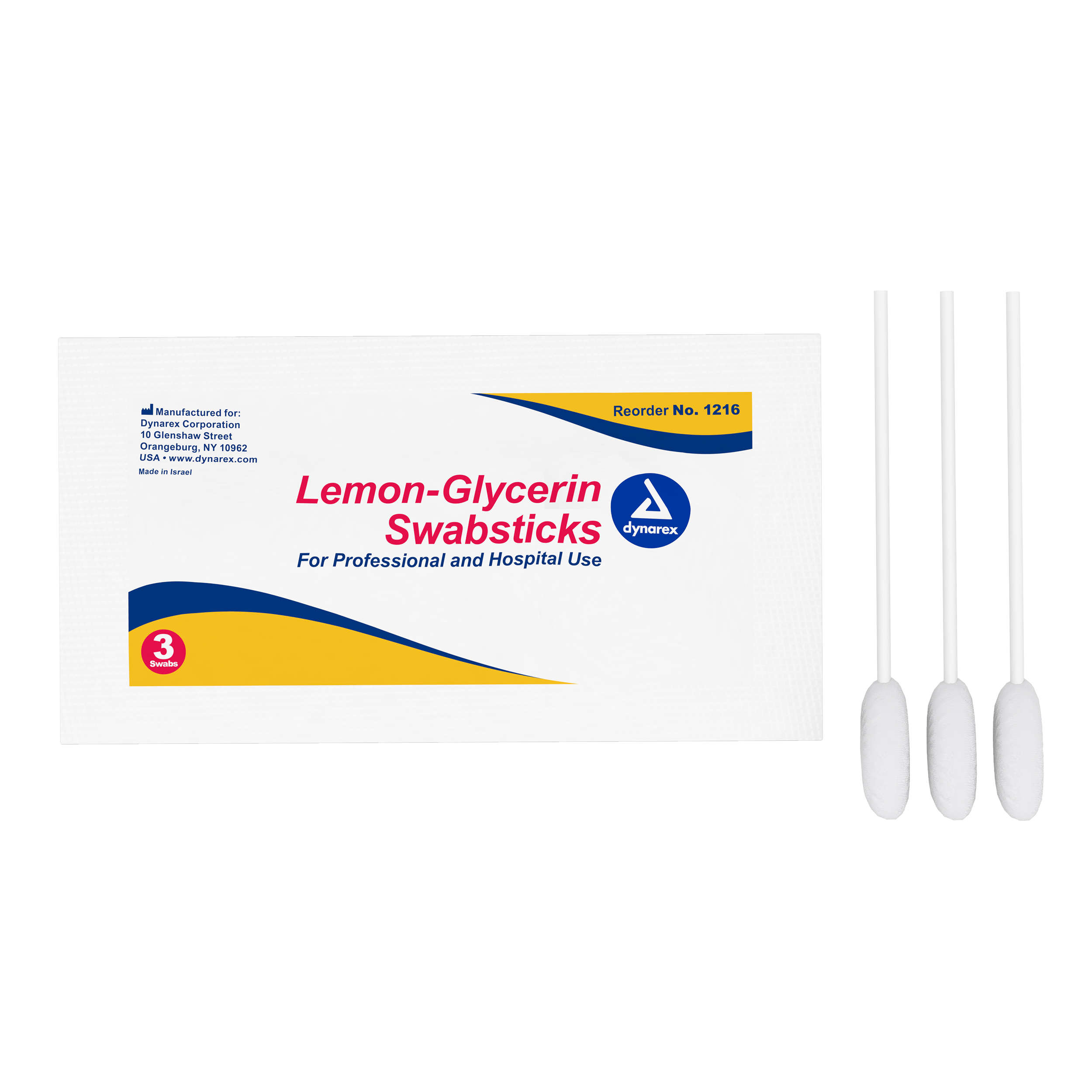 Lemon-Glycerin Swabsticks 3's - 10/25/3/cs