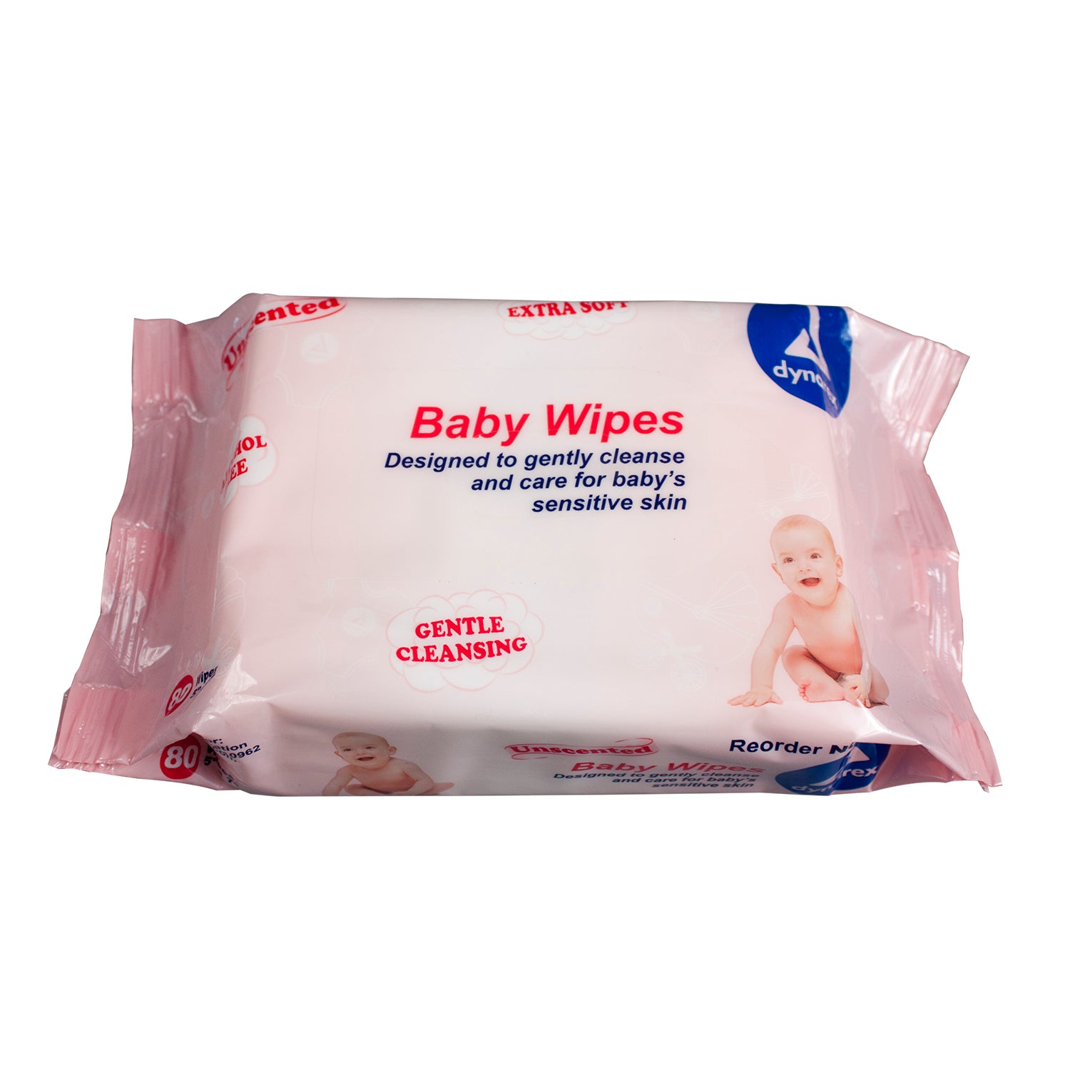 Baby Wipes unscented with resealable Label - 5"x7" - 24/80/cs