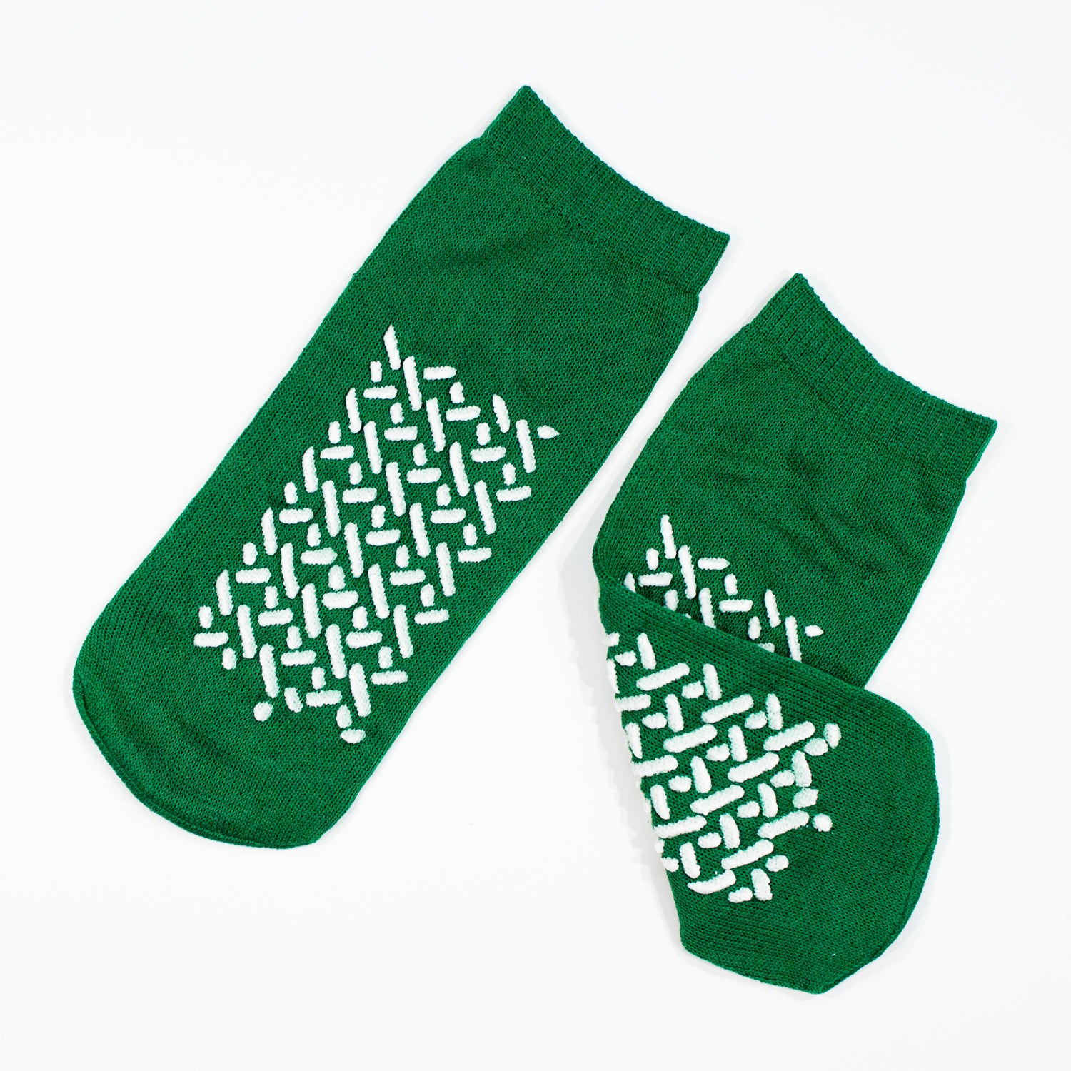 Double Sided Slipper Socks - Medium - Green - 48/cs