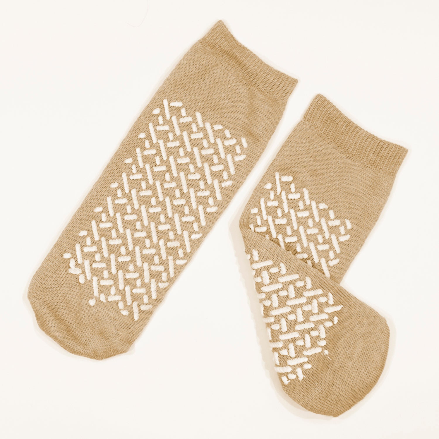 Double Sided Slipper Socks - X-Large - Beige - 48/cs