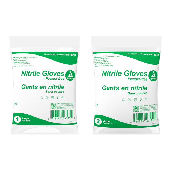 1 pair of Nitrile Gloves in a polybag - 1 pair/bag - 500 bg/cs - Large - Blue