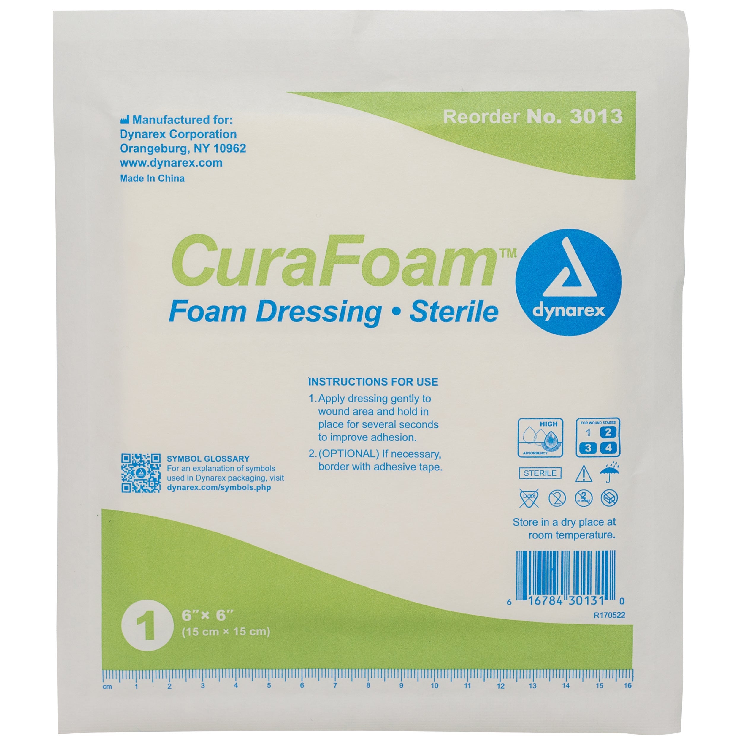 CuraFoam - Foam Dressing - 6" x 6" - 12/10/cs