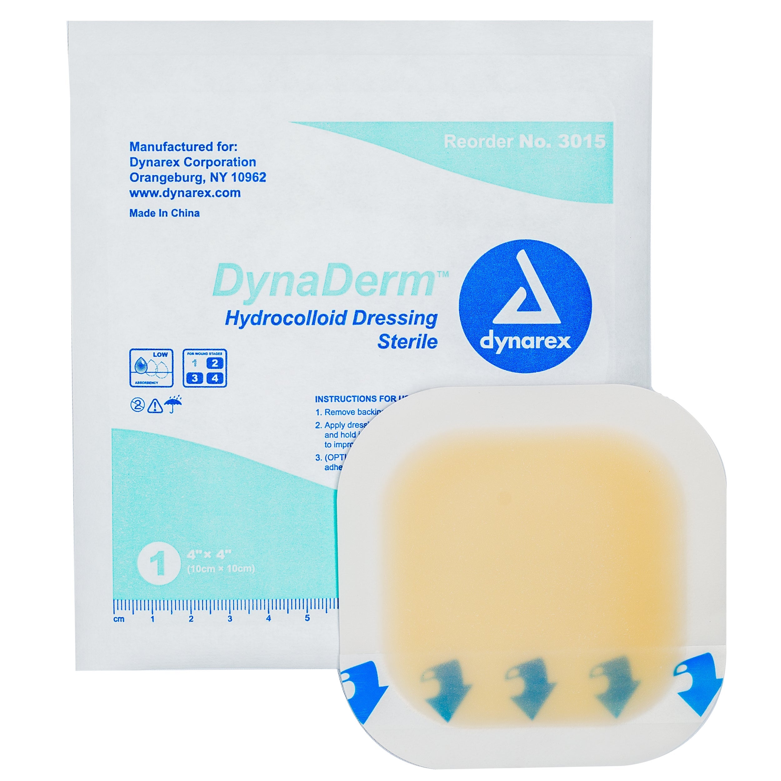 DynaDerm - Hydrocolloid Dressing - Thin - 4" x 4" - 12/10/cs