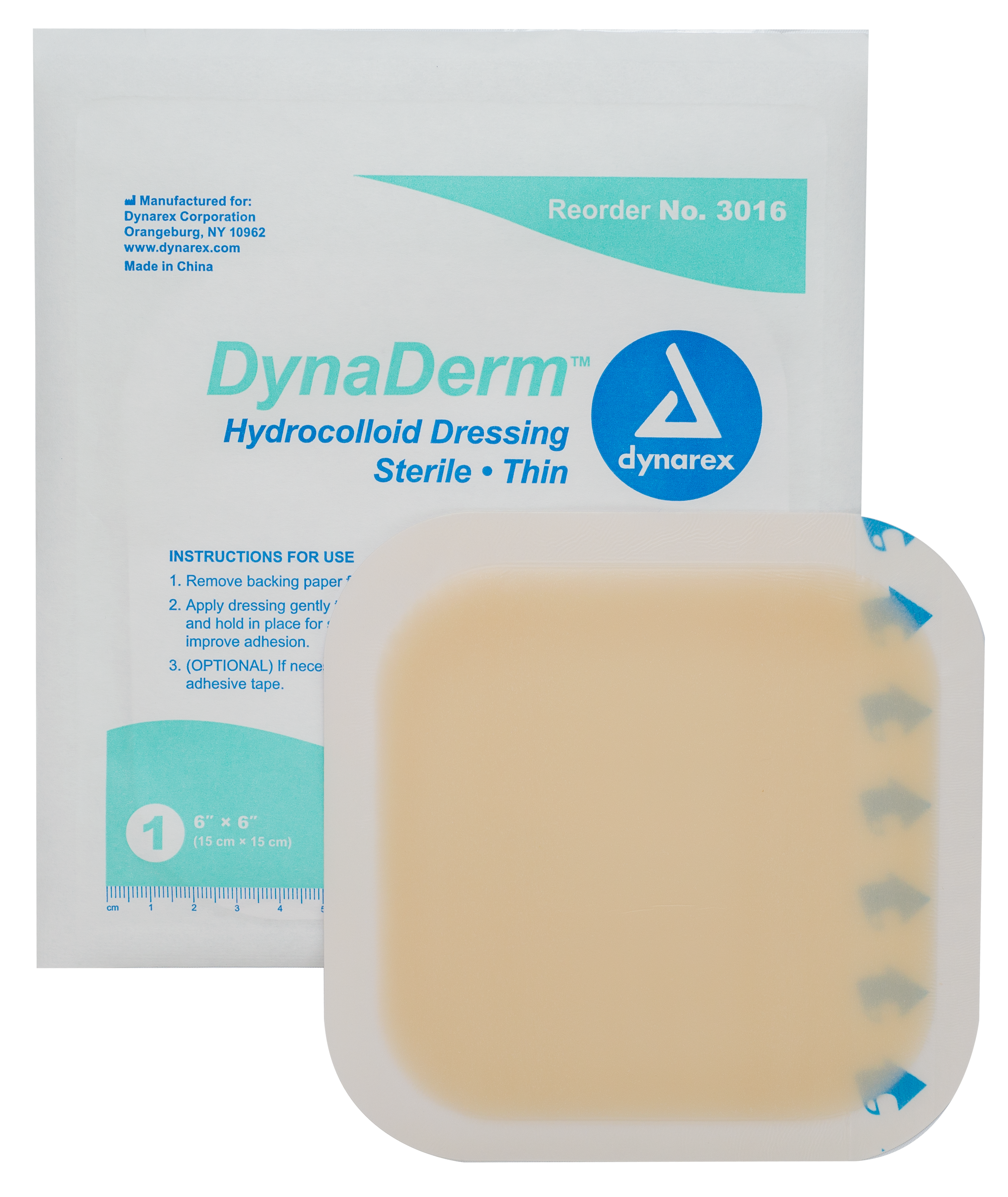 DynaDerm - Hydrocolloid Dressing - Thin - 6" x 6" - 12/5/cs