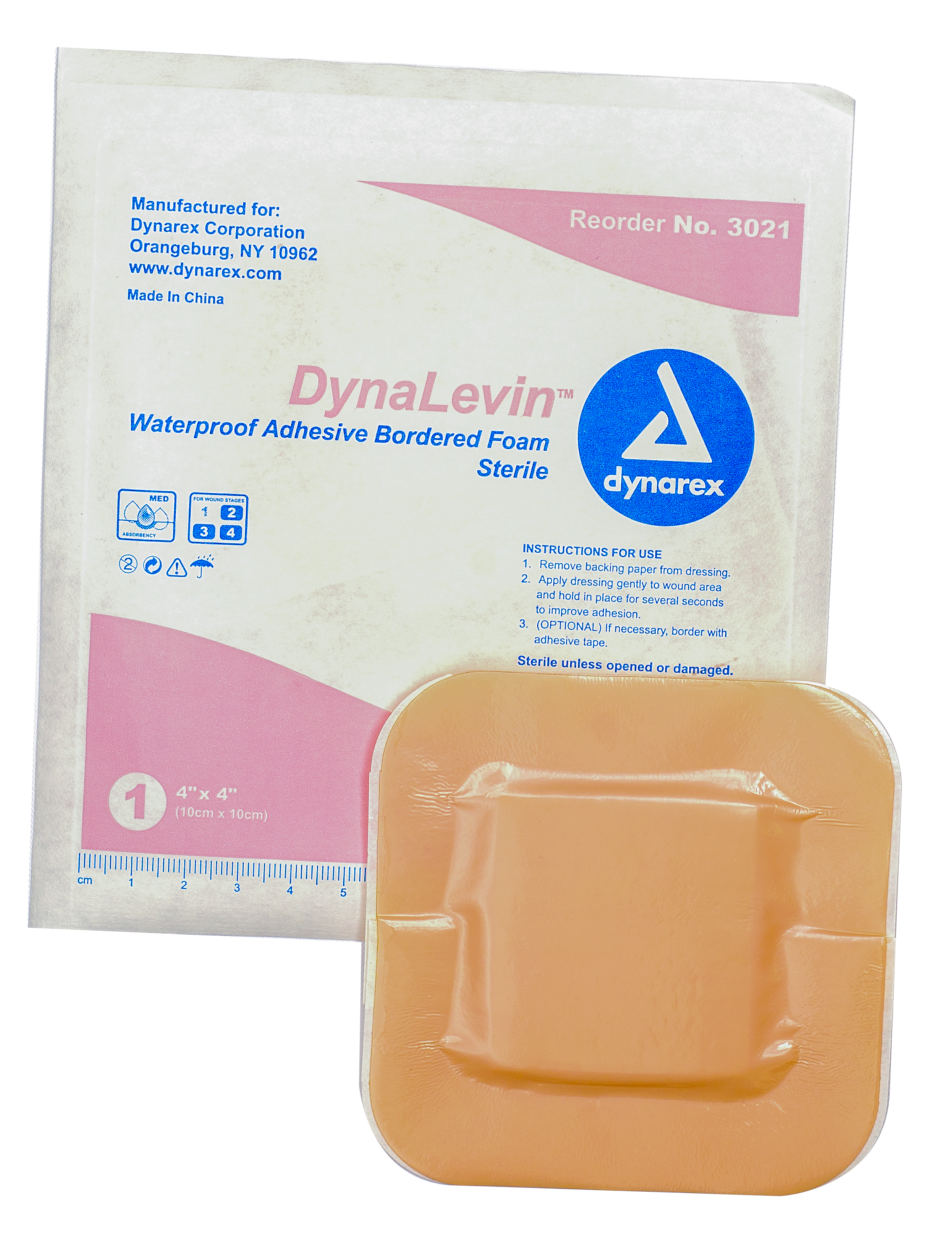 DynaLevin - Waterproof Adhesive BordeRed Foam - 4" x 4" - 12/10/cs