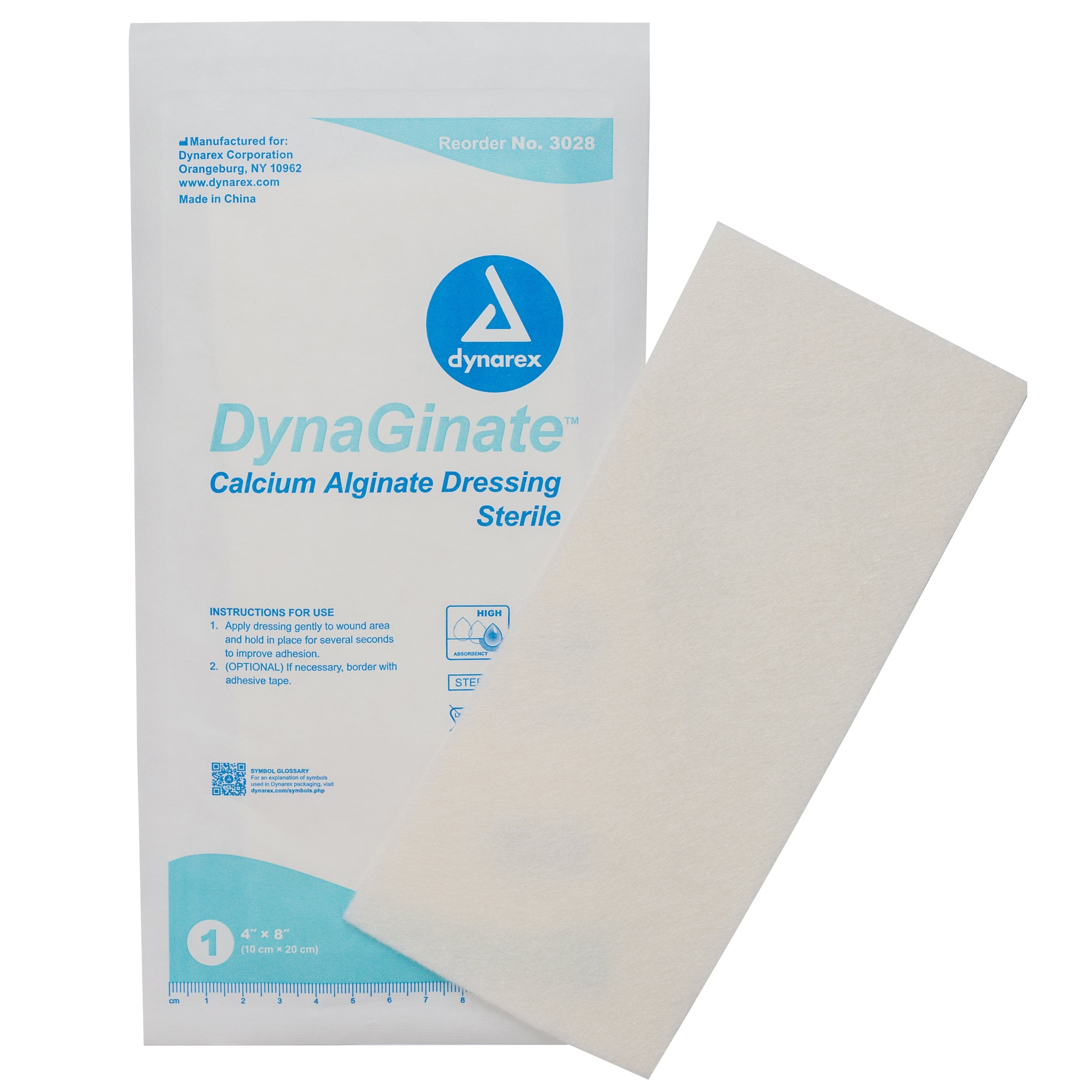 DynaGinate - Calcium Alginate Dressing - 4" x 8" - 12/5/cs