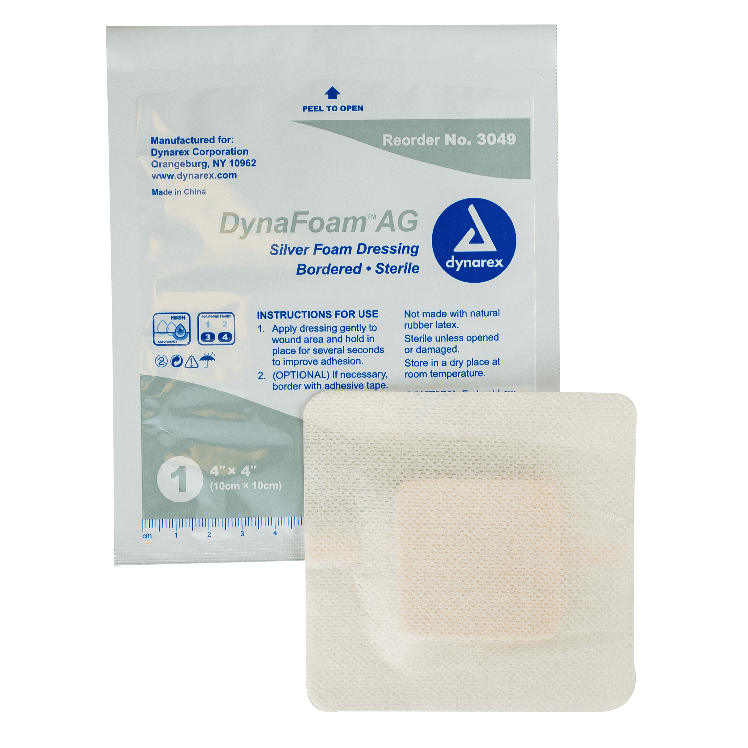 DynaFoam AG - BordeRed Silver Foam - 4" x 4" - 10/10/cs