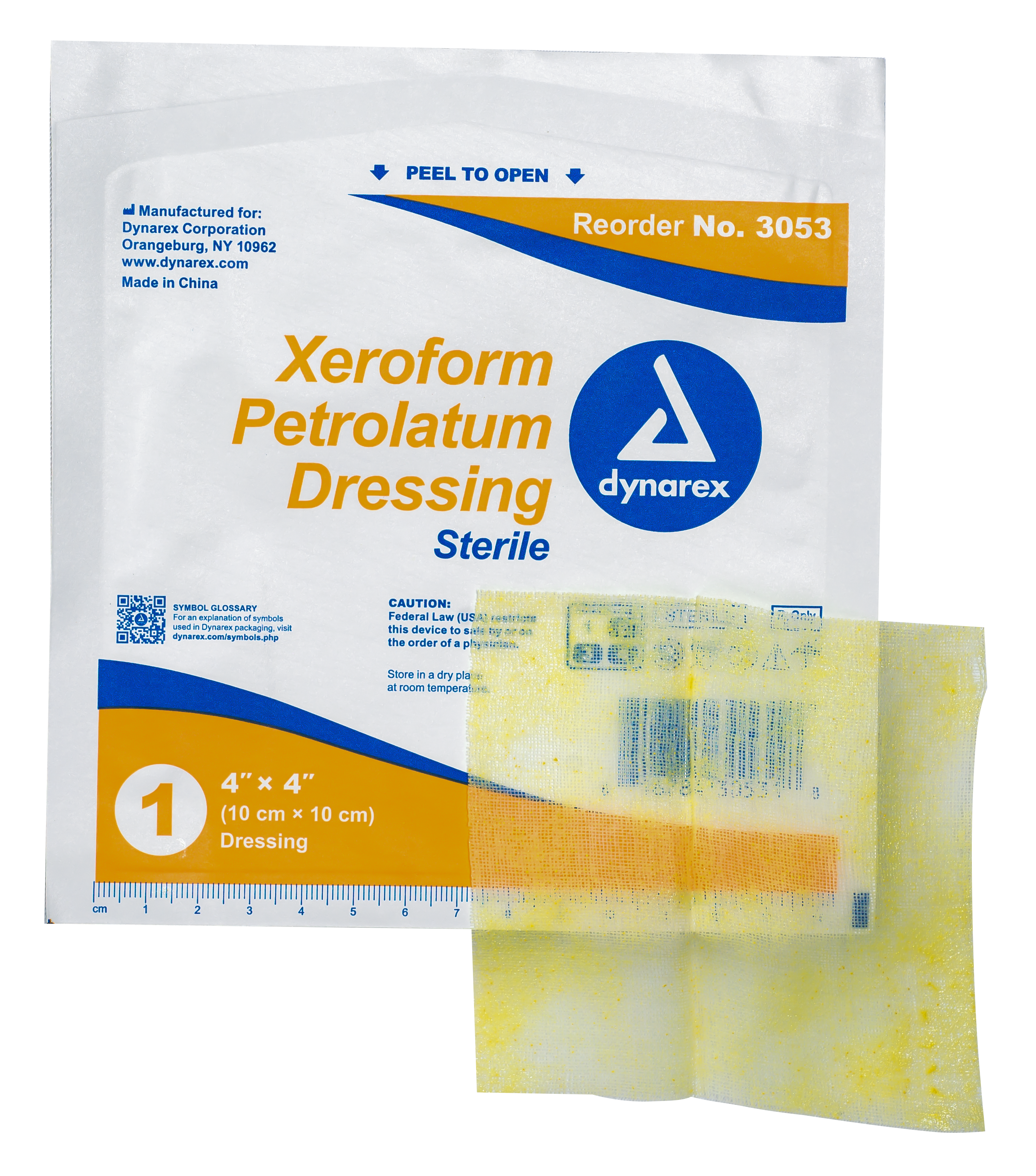 Xeroform Gauze Dressing - 4" x 4" - 4/25/cs