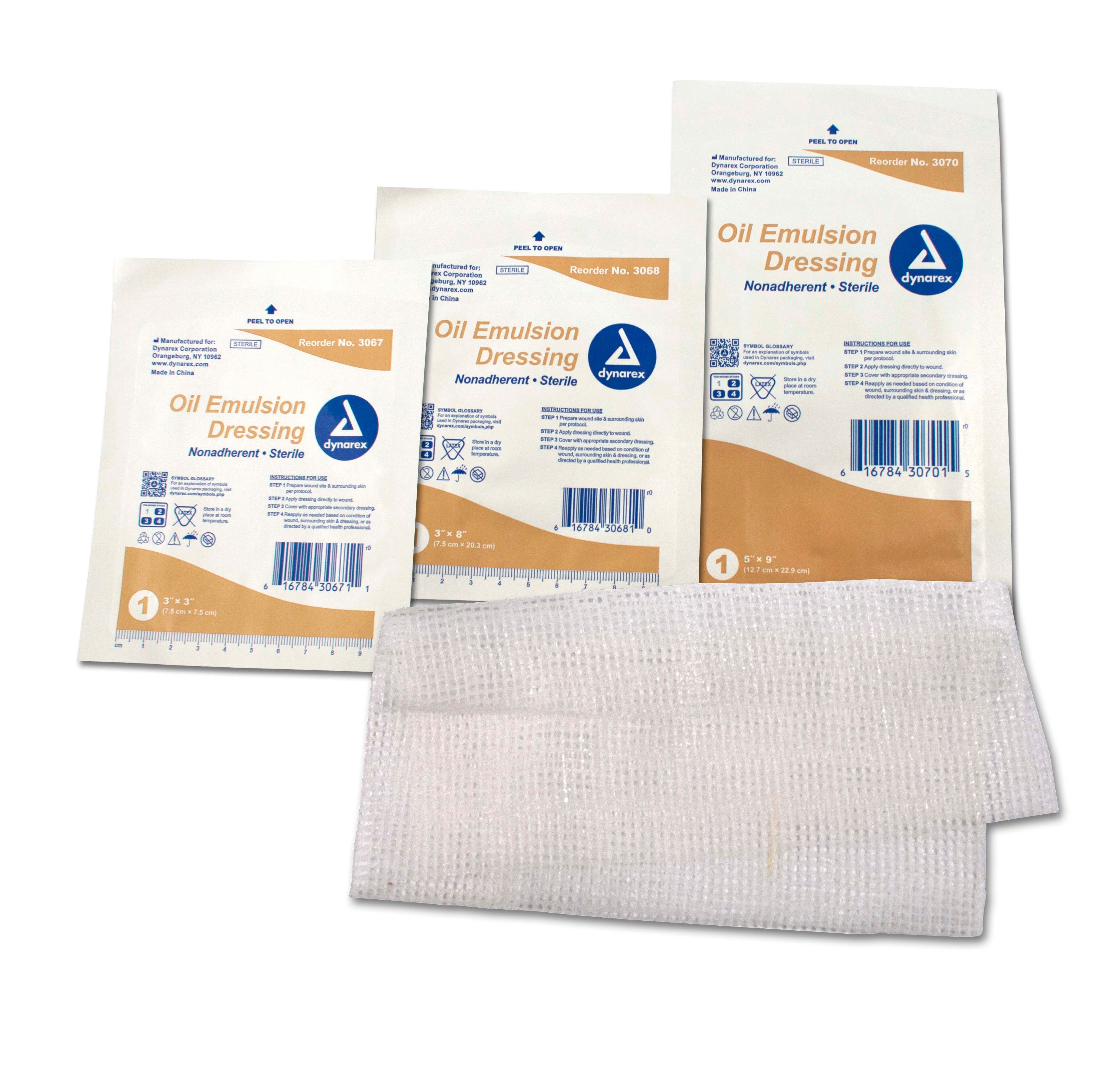 Oil Emulsion Dressing - 3" x 3" - 4/50/cs